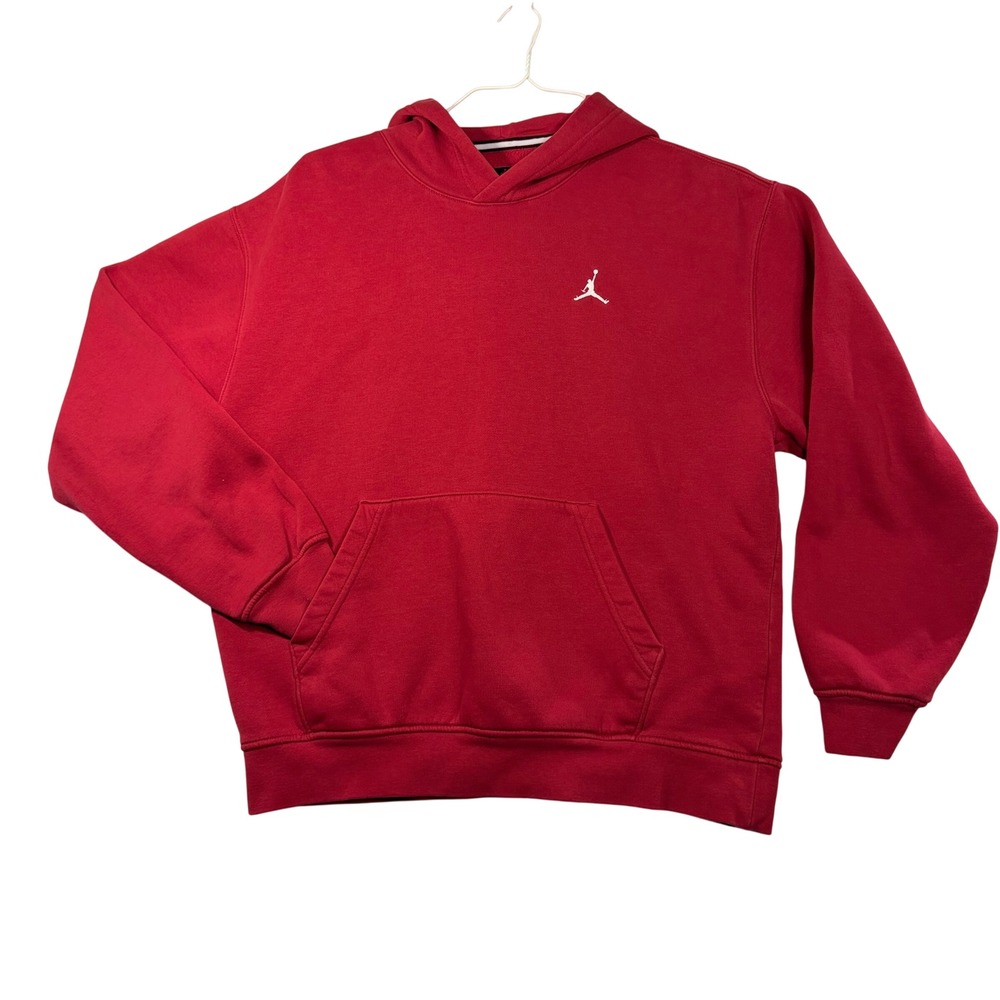 Jordan Jumpman Fleece Hoodie Mens Medium Red Pullover Sweatshirt Basketball